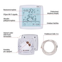 Podlahový programovatelný drátový WiFi GoSmart termostat P56S01F