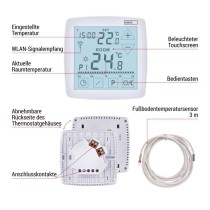 GoSmart Fußbodenheizung-Thermostat P56S01F mit WiFi, programmierbar, verkabelt