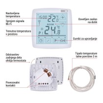 Talni žični termostat WiFi GoSmart P56S01F s programiranjem