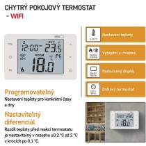 Pokojový programovatelný drátový WiFi GoSmart termostat P56201