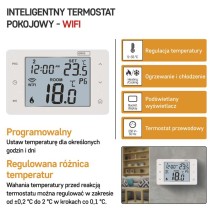 Inteligentny termostat pokojowy, przewodowy, GoSmart z WiFi, P56201