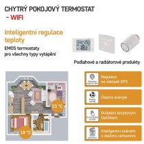 Pokojový programovatelný drátový WiFi GoSmart termostat P56201