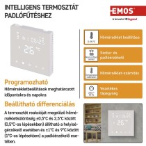 GoSmart Programozható vezetékes termosztát padlófűtéshez WiFi-vel P56201UF 