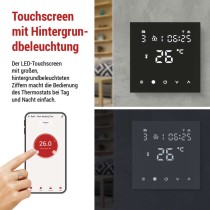 GoSmart Fußbodenheizung-Thermostat P56201BUF mit WiFi, programmierbar, verkabelt