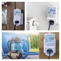 2 az 1-ben konnektoros, digitális termosztát időzítő funkcióval, schuko