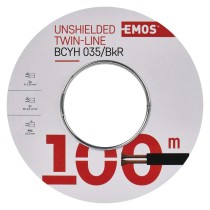 Dvojlinka netienená 2x0,35mm čierno/červená, 100m