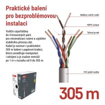 Datový kabel UTP CAT 5E, 305m