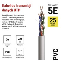 Kabel UTP Cat5e PVC Basic, 100m