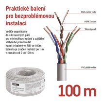 Datový kabel UTP CAT 5E PVC CCA, 100m