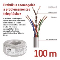 EMOS UTP kábel CAT5E PVC CCA, 100m