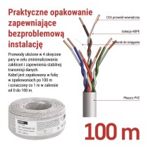 Kabel UTP Cat5e PVC CCA, 100m
