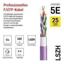 Datenkabel FTP CAT 5E LSZH, 305m