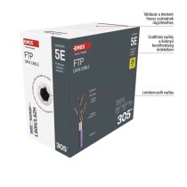 EMOS FTP kábel CAT 5 LSZH 305m