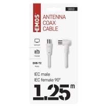 Anténní koaxiální kabel stíněný 1,25m – úhlová vidlice