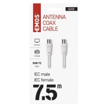 Anténní koaxiální kabel stíněný 7,5m – rovné vidlice