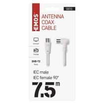 Anténní koaxiální kabel stíněný 7,5m – úhlová vidlice