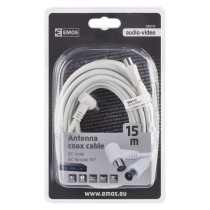 Anténní koaxiální kabel stíněný 15m - úhlová vidlice