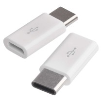 Adapter micro USB 2.0, gniazdo B - wtyk C, biały, 2 sztuki
