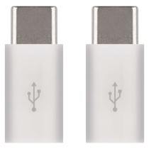 Adaptér micro USB-B 2.0 / USB-C 2.0, biely, 2 ks