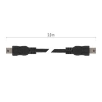 Nabíjací a dátový kábel USB-A 2.0 / mini USB-B 2.0, 2 m, čierny