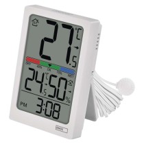 Digitální teploměr s vlhkoměrem, drátové čidlo, budík E0558P