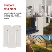 Digitální teploměr s vlhkoměrem, bezdrátové čidlo, budík, datum E0558W