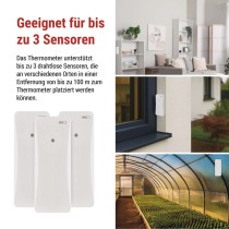 Digitales Thermometer mit Hygrometer, Funk-Sensor, Wecker, Datum E0558W