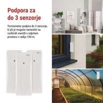 Digitalni termometer s hidrometrom, brezžični senzor, budilka, datum E0558W