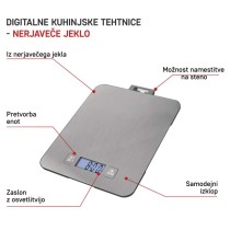 Digitálna kuchynská váha EV023, strieborná