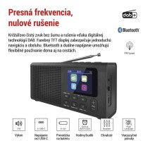Prenosné rádio s Bluetooth, DAB / DAB+ / FM, čierne