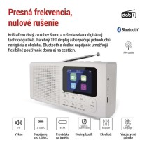 Prenosné rádio s Bluetooth, DAB / DAB+ / FM, biele