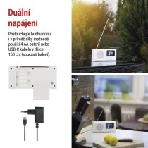 Přenosné rádio s Bluetooth, DAB / DAB+ / FM, bílé