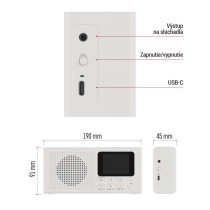 Prenosné rádio s Bluetooth, DAB / DAB+ / FM, biele