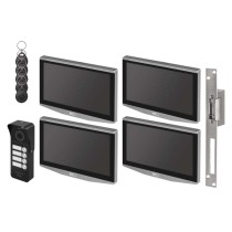 Video-Türsprechanlagen-Set IP-750 für 4 Teilnehmer mit el. Schloss