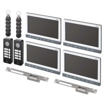 Video-Türsprechanlagen-Set EM-10AHD, 2 Eingänge für 4 Teilnehmer, 2 el. Schlösser auf/zu