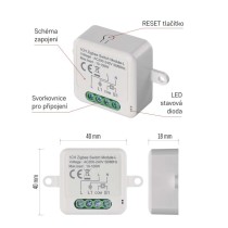 GoSmart modul spínací IP-2103SZ, ZigBee, 1-kanálový (nevyžaduje N vodič)