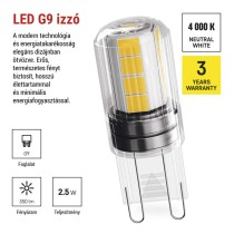 LED izzó Classic JC / G9 / 2,5 W (32 W) / 350 lm / Természetes fehér