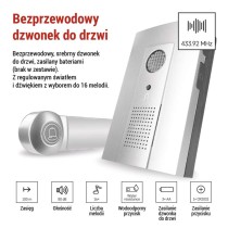 Dzwonek bezprzewodowy do drzwi P5712, 3x AA