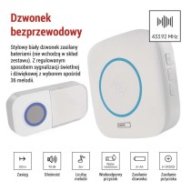 Dzwonek bezprzewodowy DC P5736, 3× AA