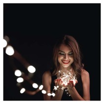 LED nano reťaz so solárnym panelom, medená, 12 m, vonkajšia aj vnút, studená biela, časova