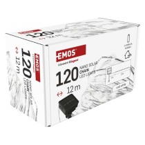LED nano reťaz so solárnym panelom, medená, 12 m, vonkajšia aj vnút, studená biela, časova