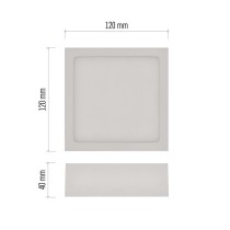 Panel LED natynkowy NEXXO, kwadrat, biały, 7,6W,neutralna biel