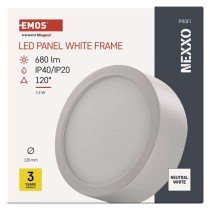 Panel LED natynkowy NEXXO, okrągły, biały, 7,6W, neutralna biel