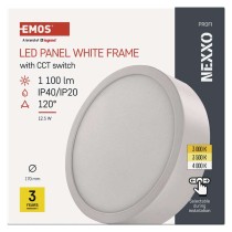 Panel LED natynkowy NEXXO, okrągły, biały, 12,5W, CCT