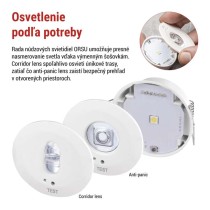 LED Núdzové svietidlo ORSU 1W 130lm 3h