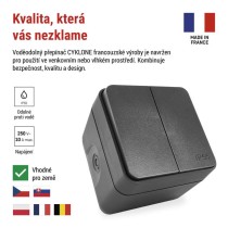EMOS Cyklone přepínač dvojitý střídavý č. 6+6, IP55