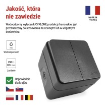 EMOS Cyklone wyłącznik podwójny - schodowy, IP55
