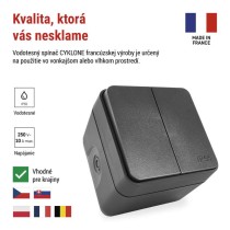 EMOS Cyklone prepínač dvojitý striedavý č. 6 + 6, IP55