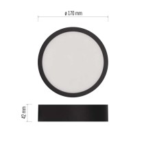 LED prisadené svietidlo, kruhové, čierne, 12,5W, CCT