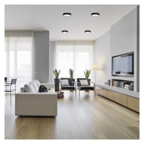 LED prisadené svietidlo, kruhové, čierne, 12,5W, CCT